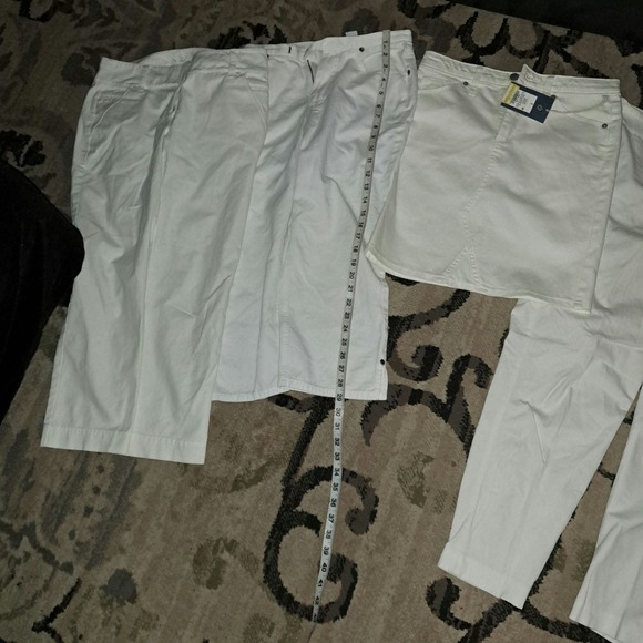 BUNDLE SALE of 5! Sz4-Crop White Jeans-NWT IVORY Skirt - Eddie Bauer Blue - Picture 2 of 6